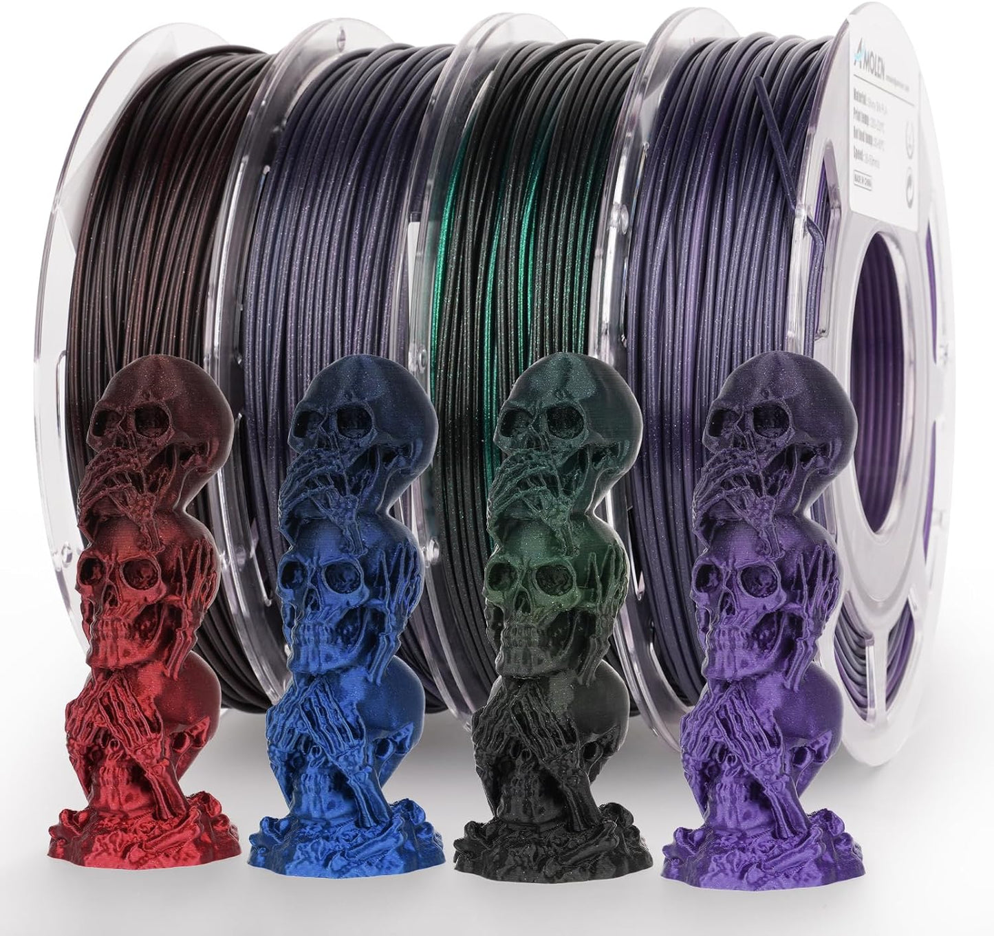 Amolen - PLA Silk Shiny Gradient Variety Pack (4x200g) - 1.75MM