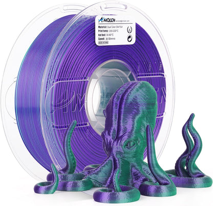 Amolen - PLA Silk Dual Color Filament 1.75mm, 1KG/2.2LB