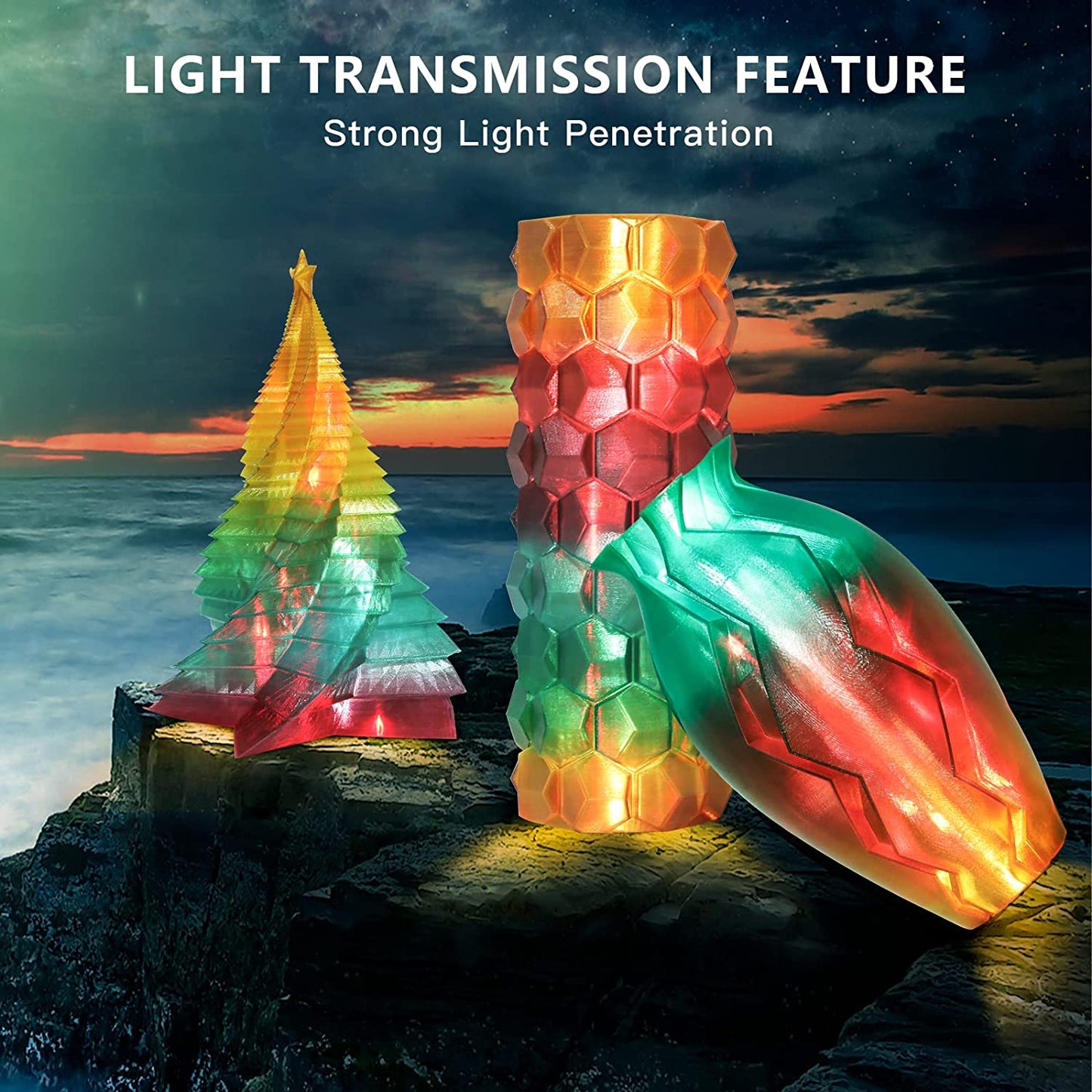 Amolen - PLA Crystal-Transparent Gradient Variety Pack (4x200g)