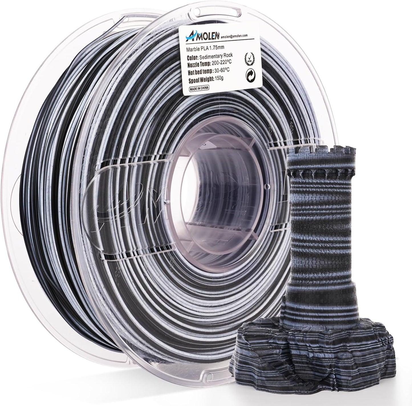 Amolen - PLA Marble 1.75mm, 1KG/2.2LB