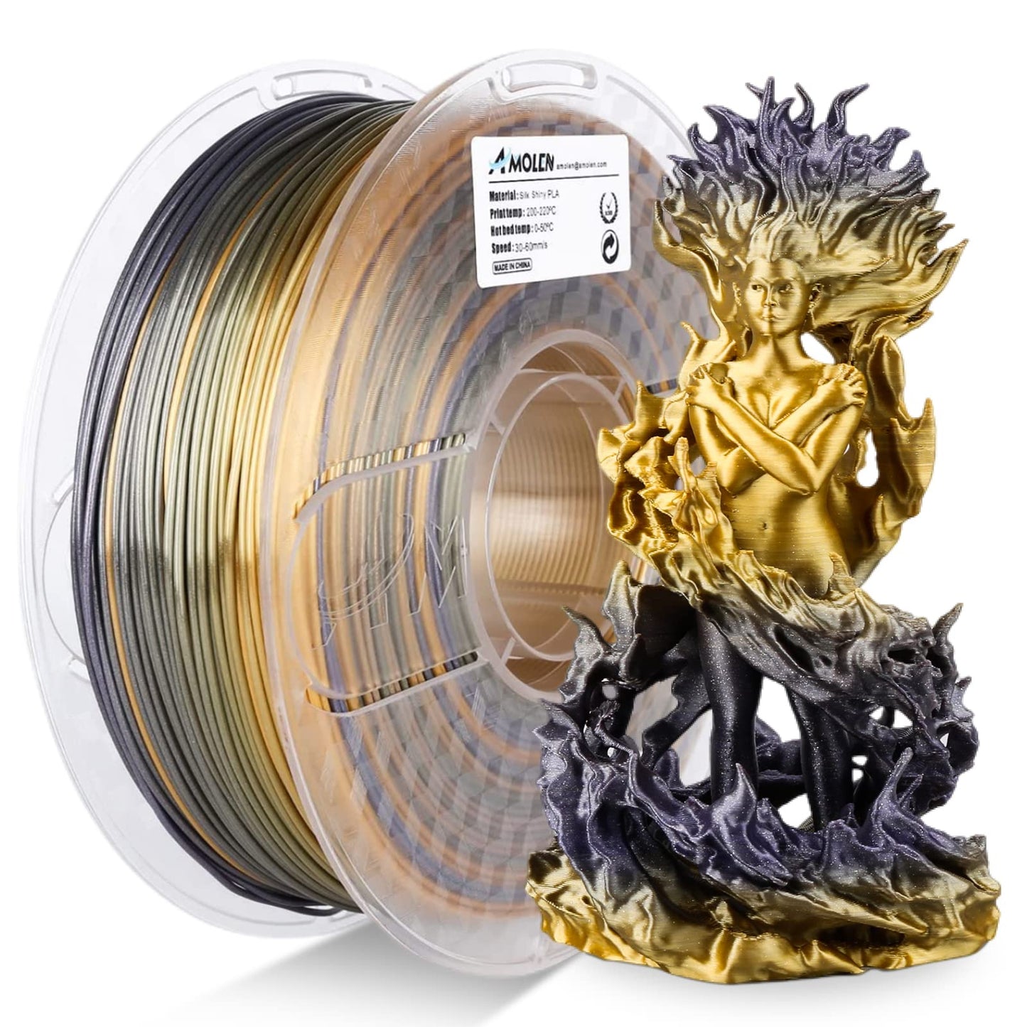 Amolen - PLA Silk Shiny Gradient 1.75mm, 1KG/2.2LB
