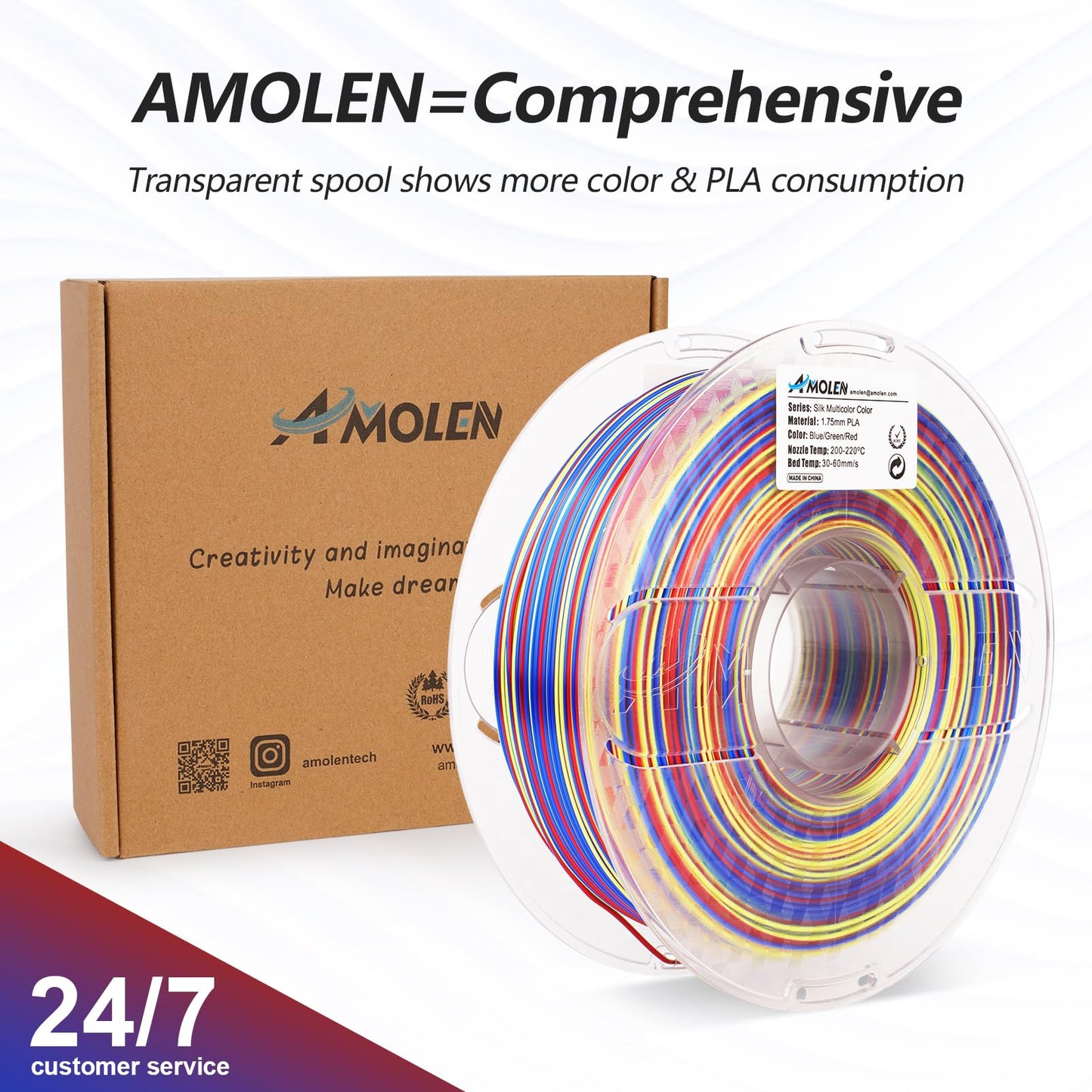 Amolen - PLA Silk S-Series Variety Pack (4x200g) - 1.75MM