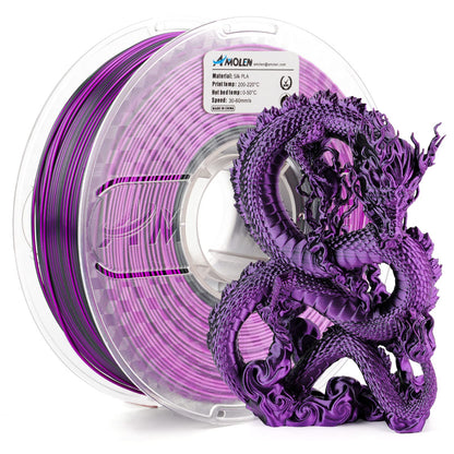 Amolen - PLA Silk Dual Color Filament 1.75mm, 1KG/2.2LB