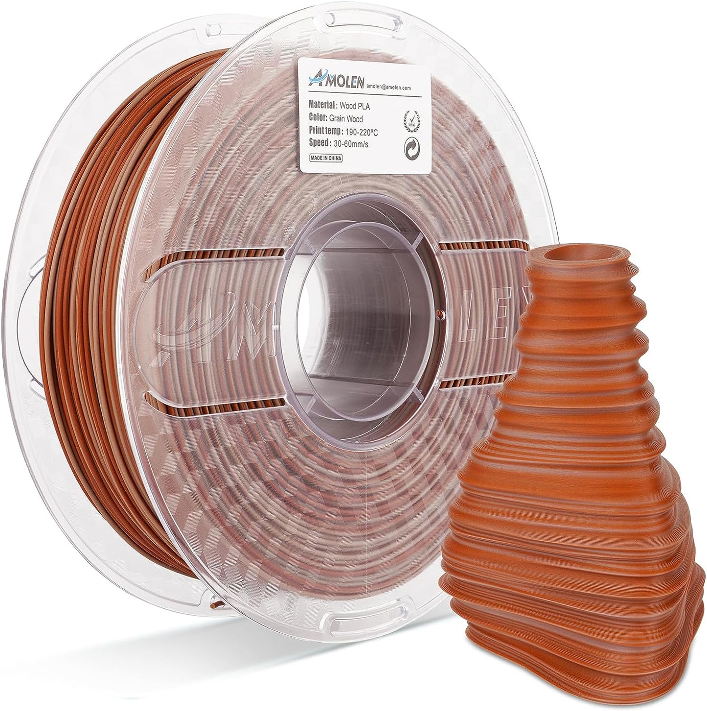 Amolen - PLA Wood 1.75mm, 1KG/2.2LB