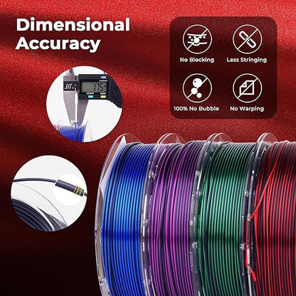 Amolen - PLA Silk Dual Color Variety Pack (4x200g) - 1.75MM