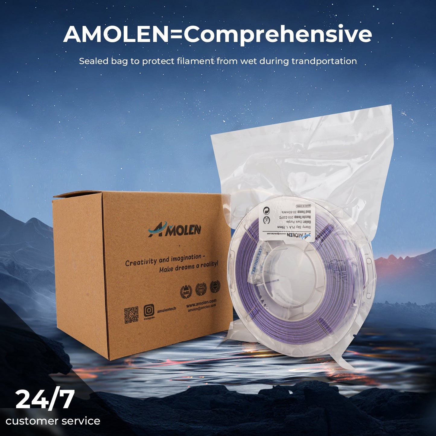 Amolen - PLA Galaxy / Sparkle & Shiny Variety Pack (4x200g)