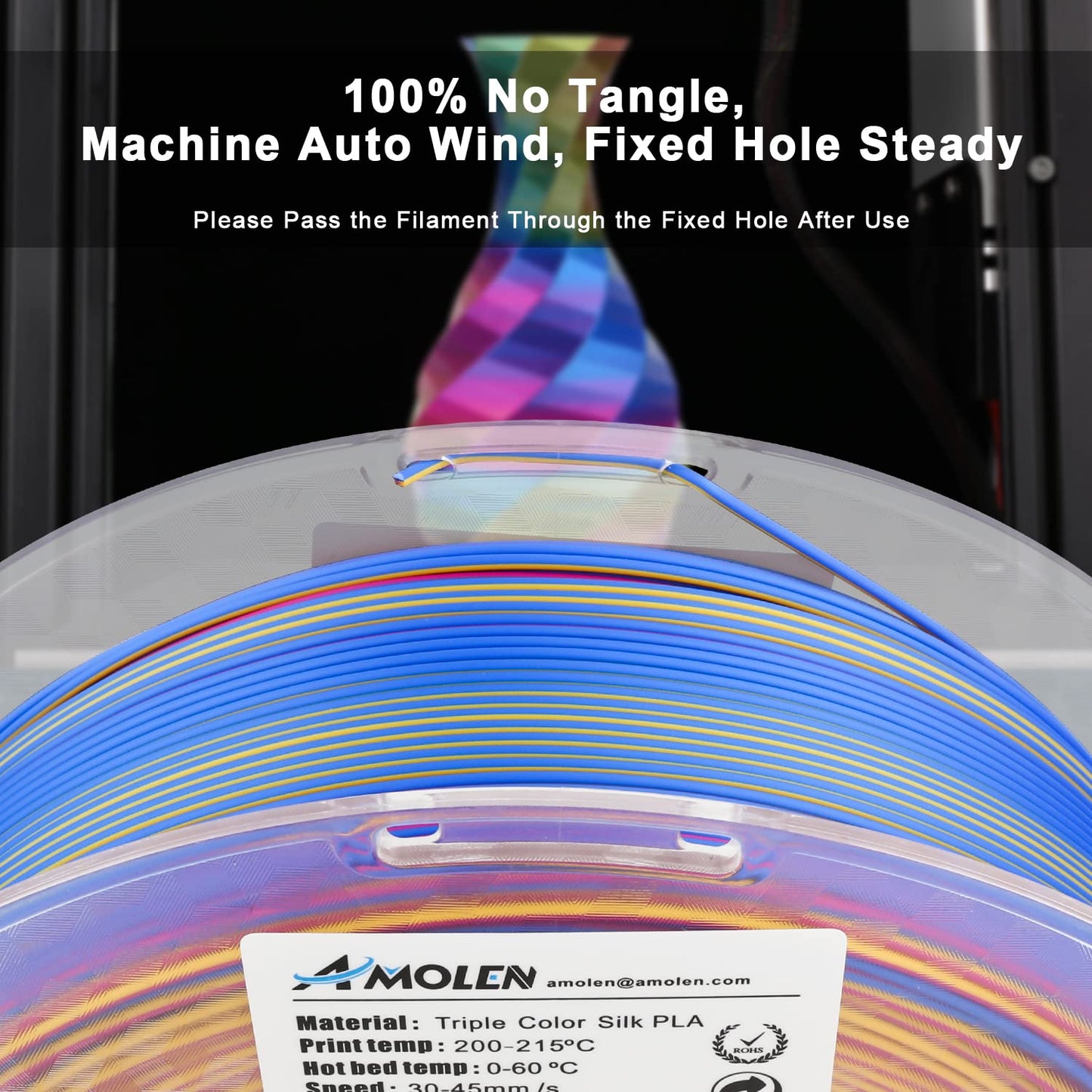 Amolen - PLA Silk Triple Color Variety Pack (4x200g) - 1.75MM