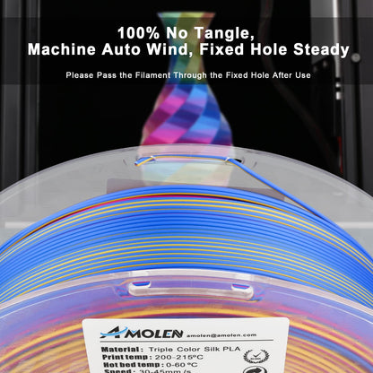 Amolen - PLA Silk Triple Color Variety Pack (4x200g) - 1.75MM