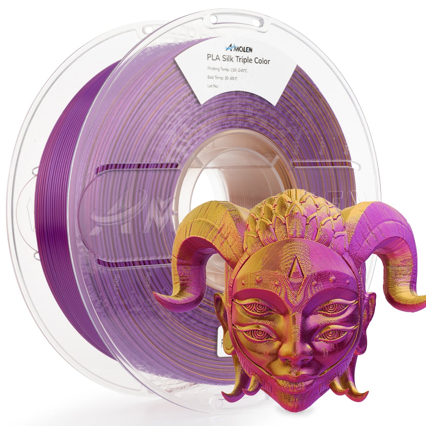 Amolen - PLA Silk Triple Color 1.75mm, 1KG/2.2LB