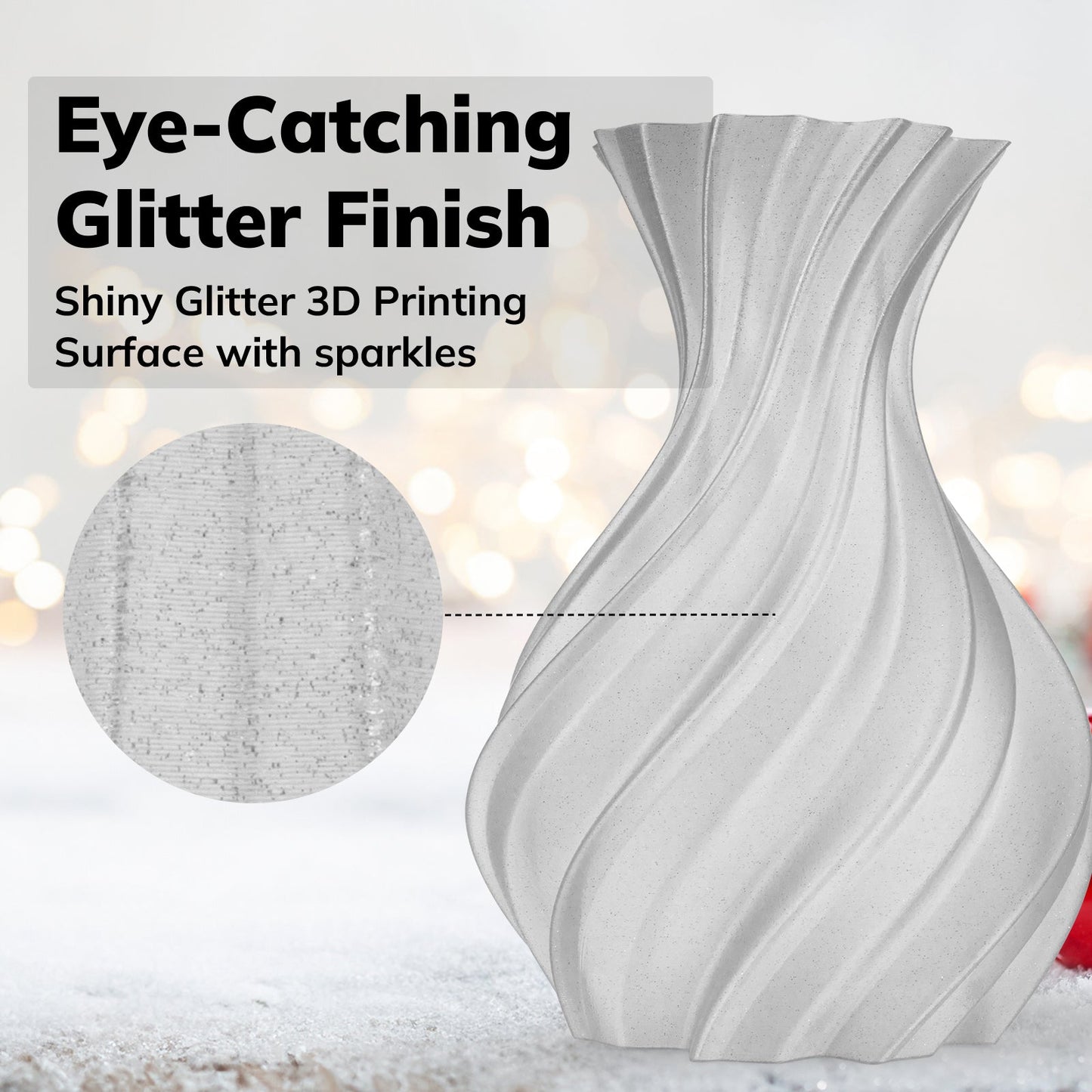 Amolen - PLA Shiny Glitter 1.75mm, 1KG/2.2LB