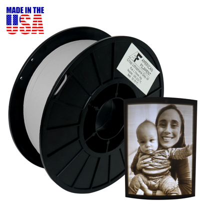 American FIlament | Crisp Lithophane Gray AF 1.75mm PLA Filament - created by Lithophane Maker!