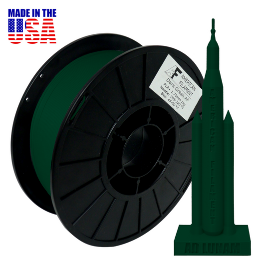 American Filament | Dark Green AF 1.75mm PLA+ Filament Made in the USA!
