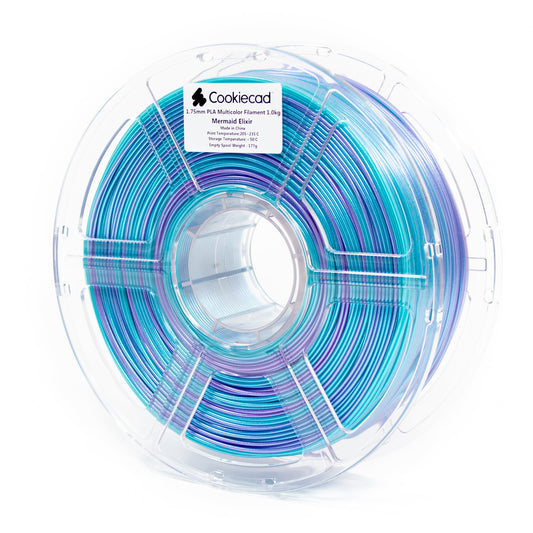 Cookiecad - Mermaid Elixir Tri-Color Gradient (purple → blue → green) PLA Filament 1.75mm, 1kg