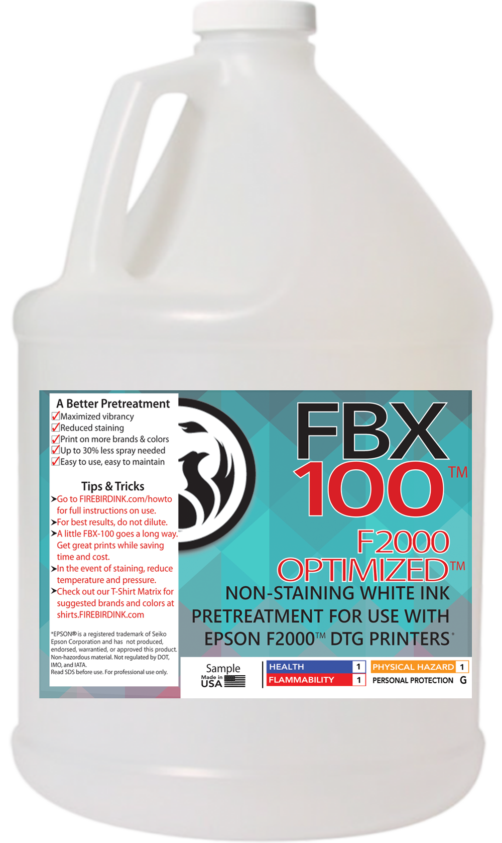 Firebird Ink - FBX-100 F2000 Optimized DTG Pretreatment