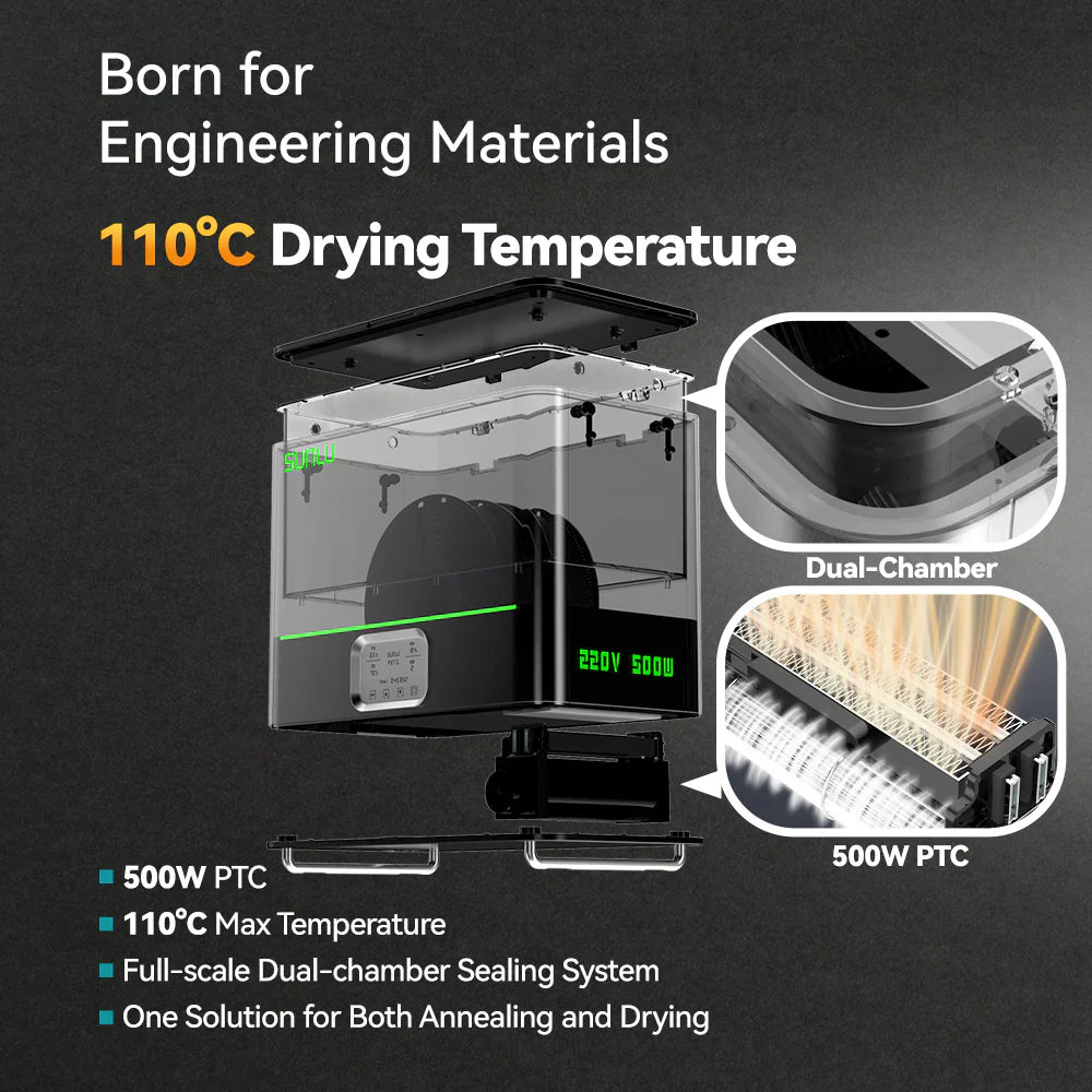 SunLu 2-in-1 3D Filament Dryer & Annealer Box Up to 110°C