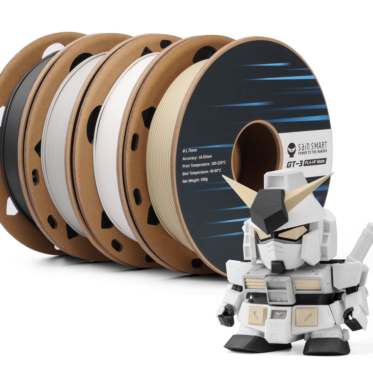 SainSmart - High-Speed Matte PLA Filament 4-Color Bundle 1.75mm 2KG