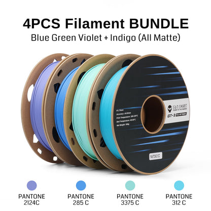 SainSmart - High-Speed Matte PLA Filament 4-Color Bundle 1.75mm 2KG