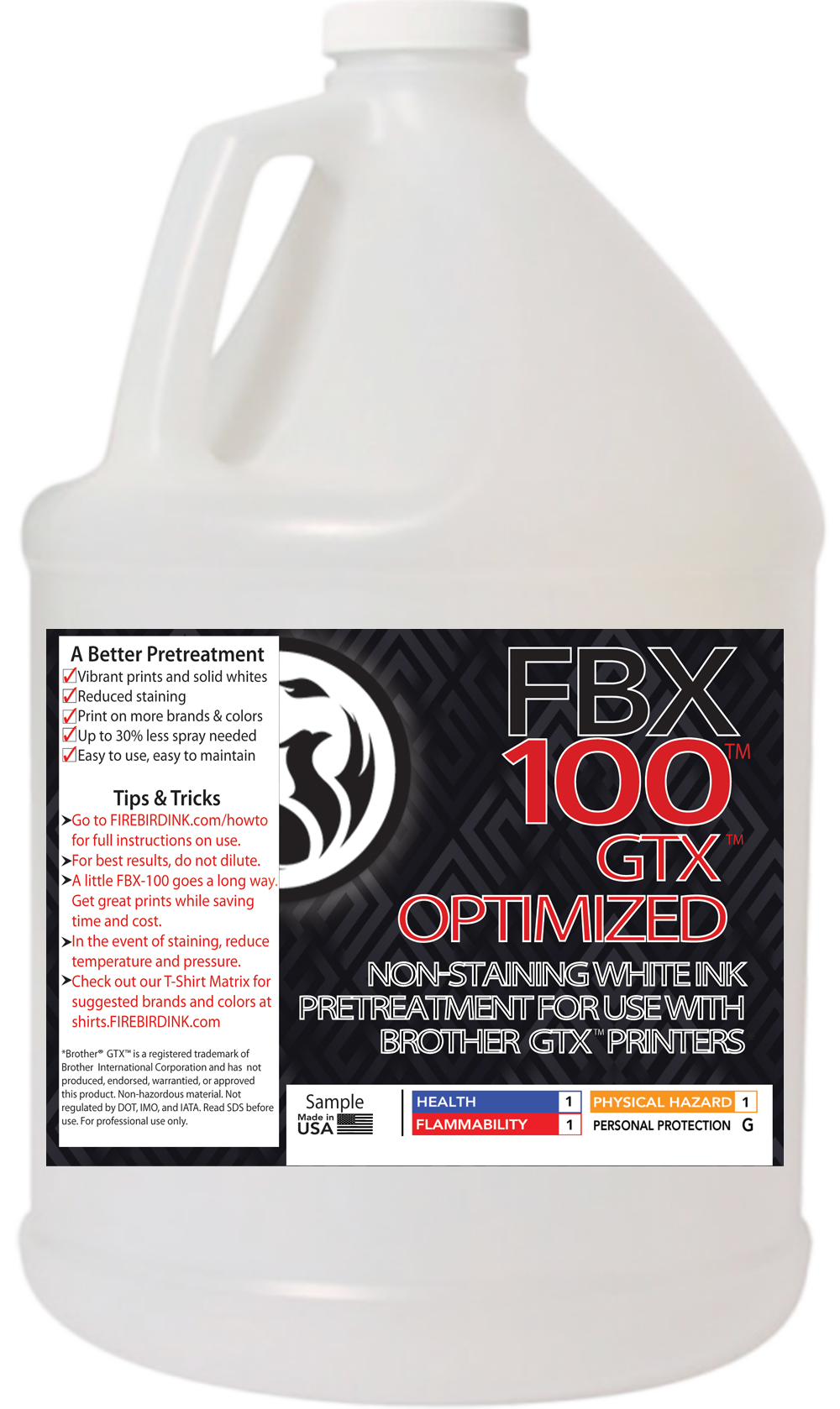 Firebird Ink - FBX-100 GTX Optimized DTG Pretreatment