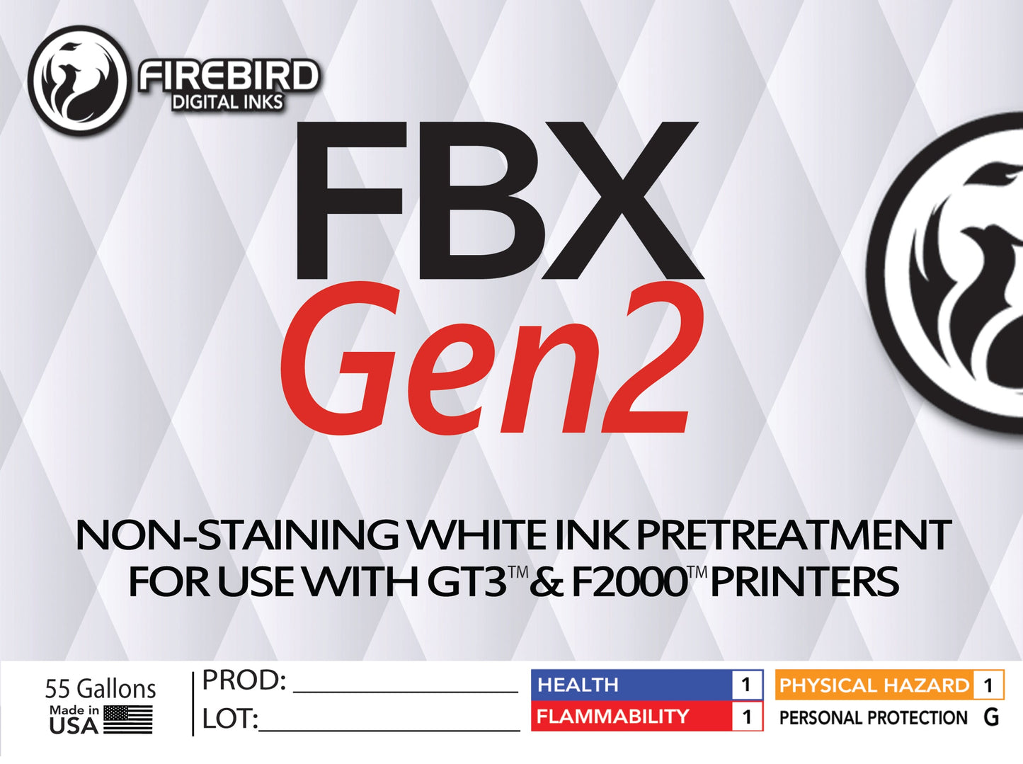 Firebird Ink - FBX-100 F2000 Optimized DTG Pretreatment
