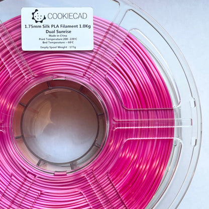 Cookiecad - SILK Dual Sunrise PLA Filament (Yellow-Pink) – 1.75mm (1kg)
