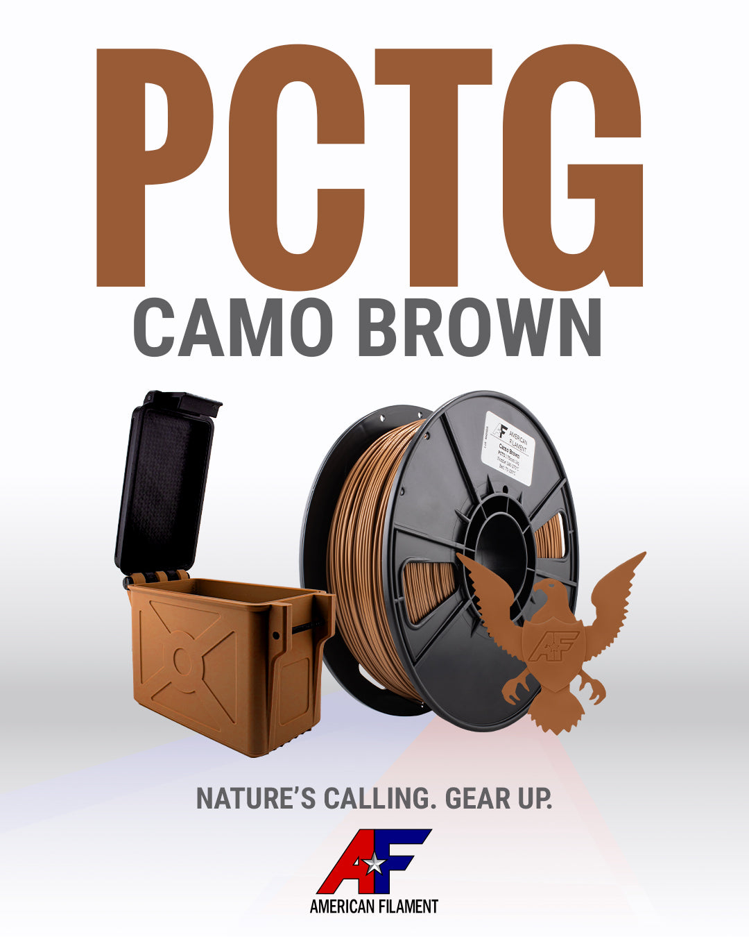 American Filament - Tough Professional PCTG Filament | Camo Brown, 1.75mm (1kg)