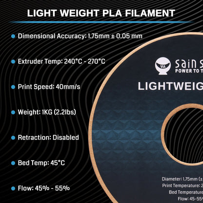 SainSmart - LightWeight PLA Filament - 1.75mm 1KG for RC Planes & Drones