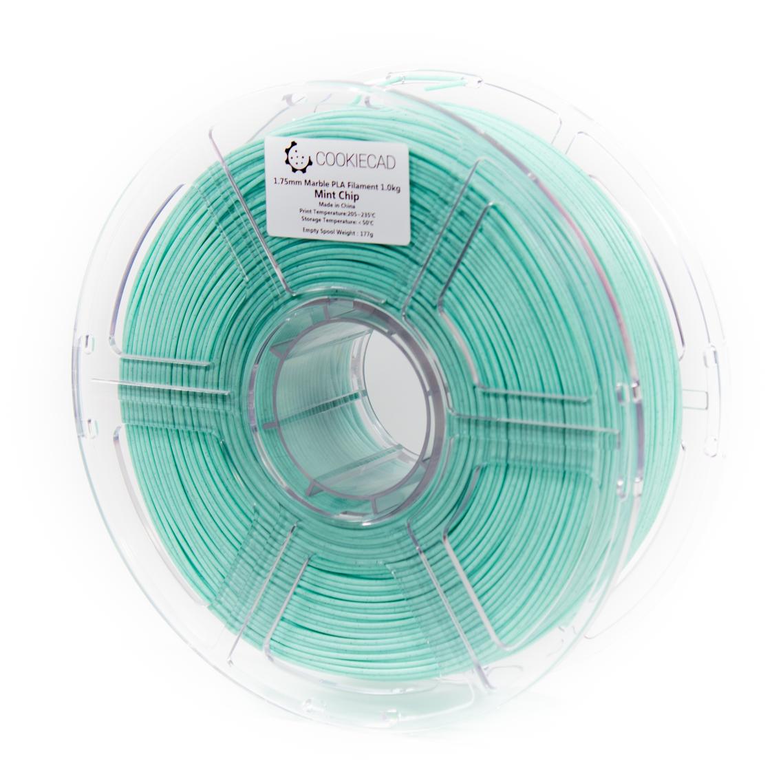 Cookiecad - Mint Chip Marble Textured PLA Filament (1.75mm, 1kg)