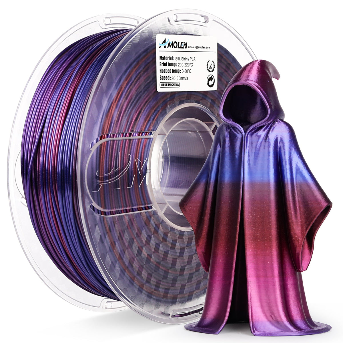 Amolen - PLA Silk Shiny Gradient 1.75mm, 1KG/2.2LB