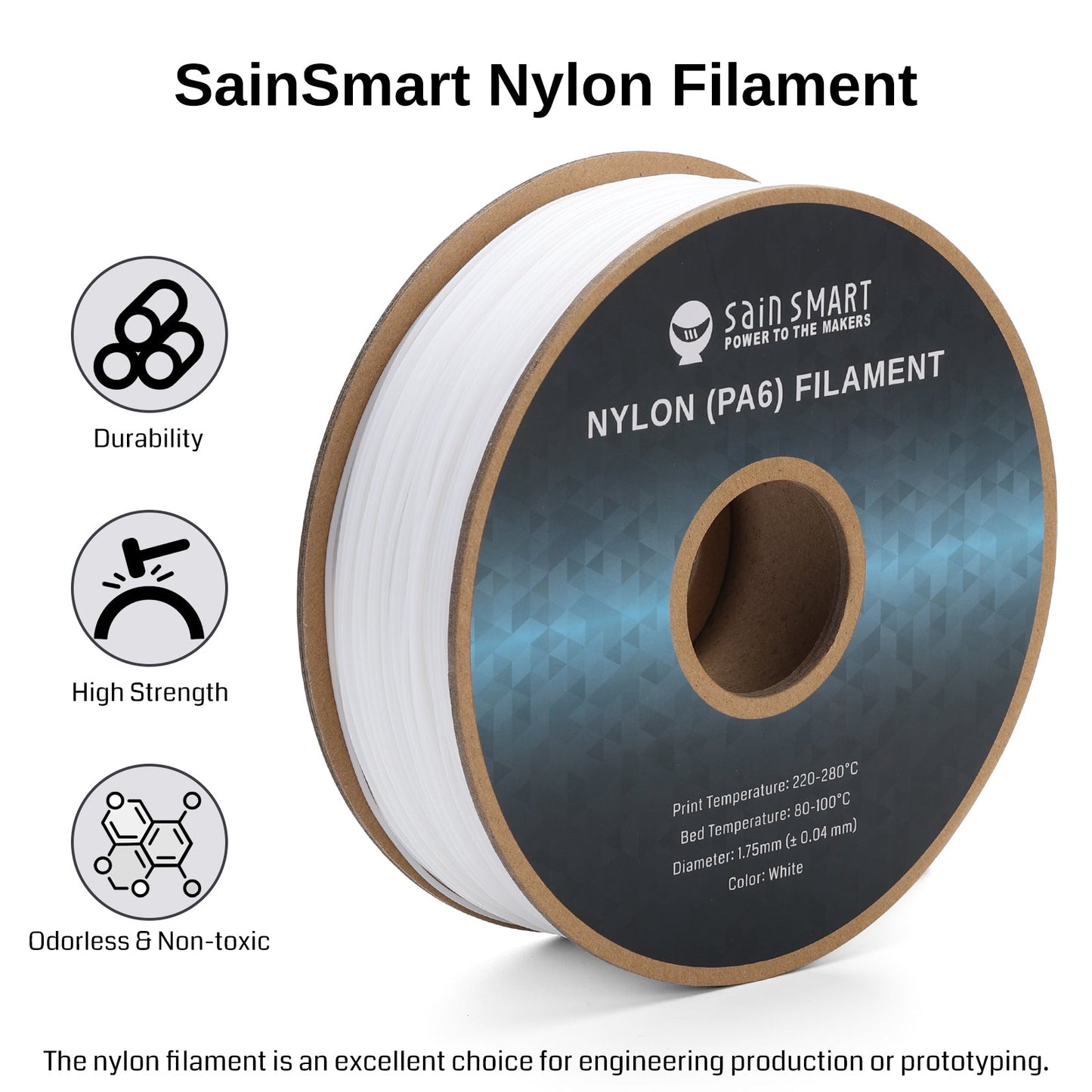 SainSmart - PA6 Nylon Filament 1.75mm 1KG High Strength