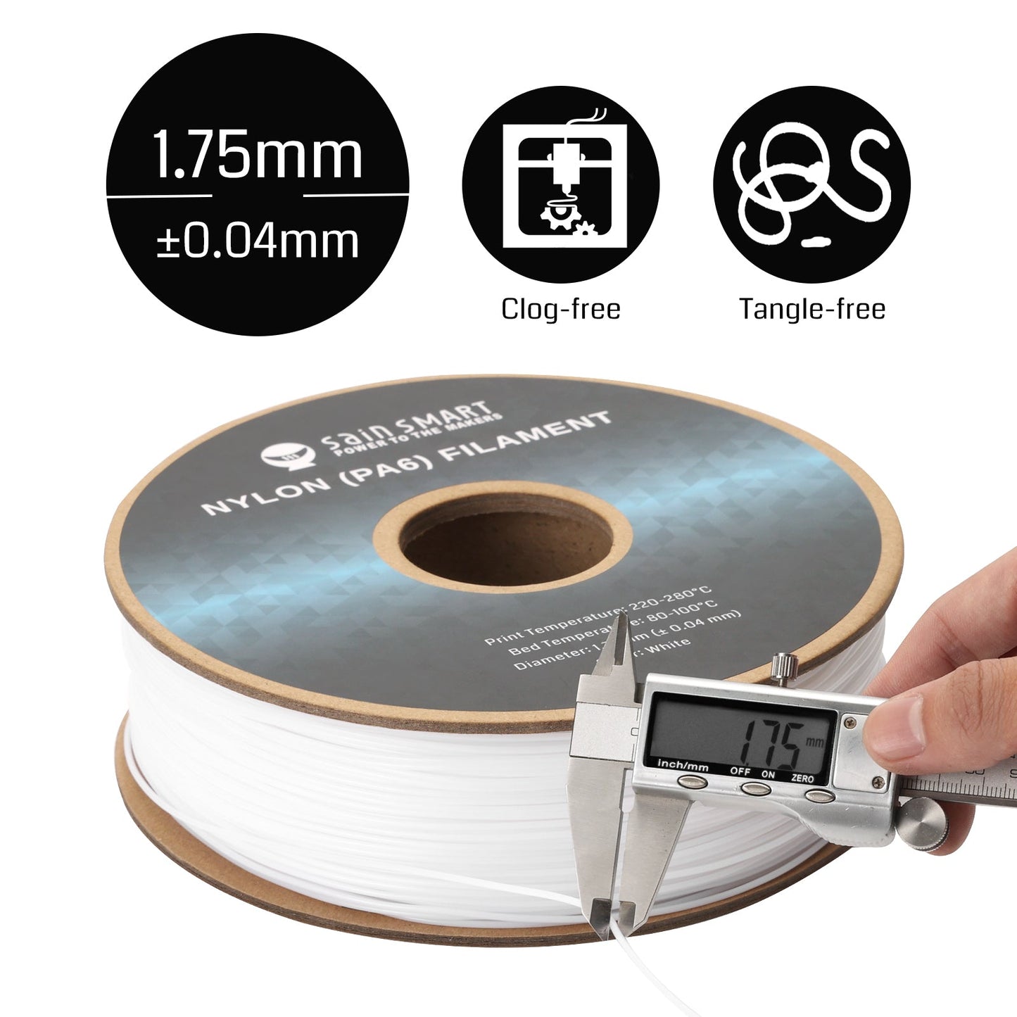 SainSmart - PA6 Nylon Filament 1.75mm 1KG High Strength