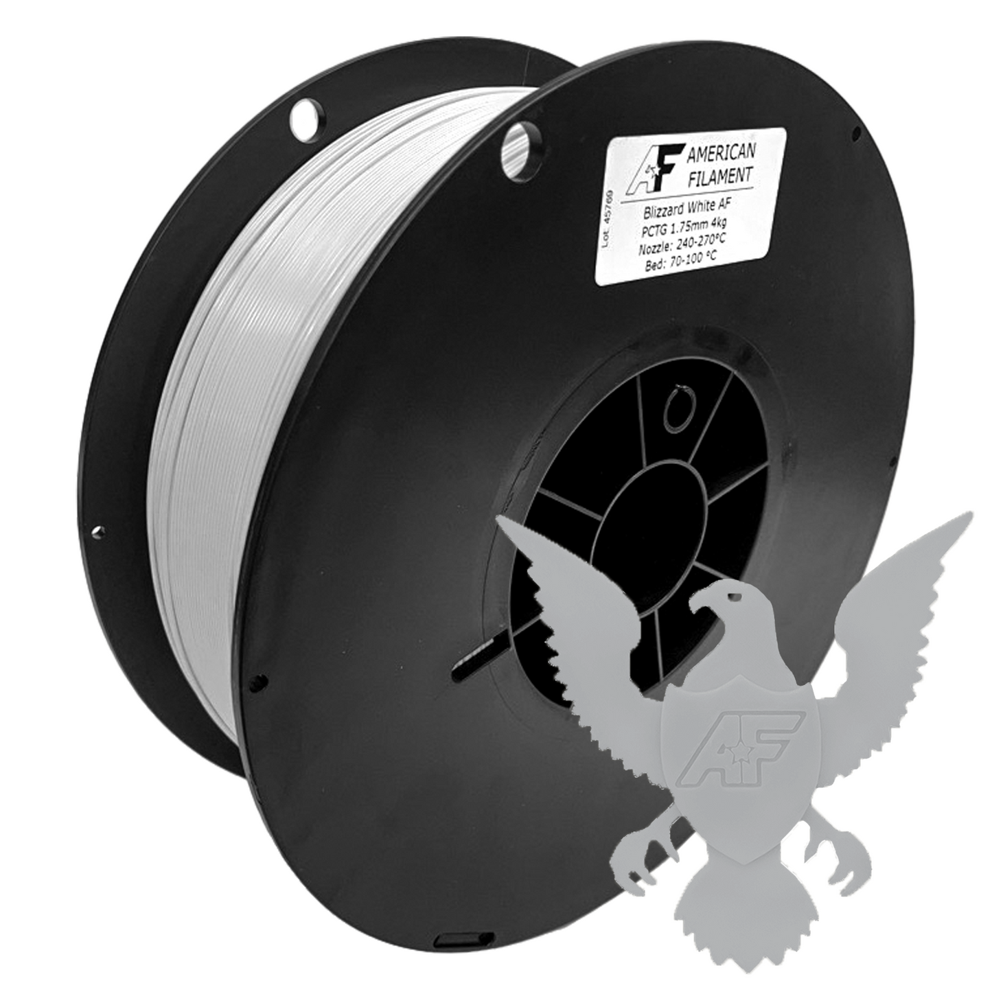 American Filament | Blizzard White AF 1.75mm PCTG Filament Made in the USA!