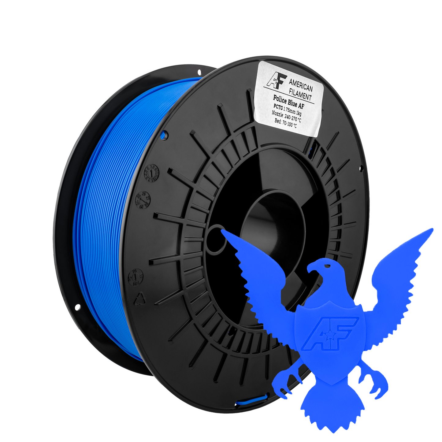 American Filament - Tough Professional PCTG Filament | Police Blue, 1.75mm (1kg)