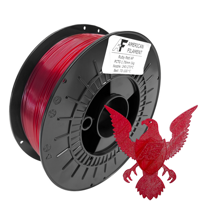 American Filament | Transparent Ruby Red AF 1.75mm PCTG Filament Made in the USA!