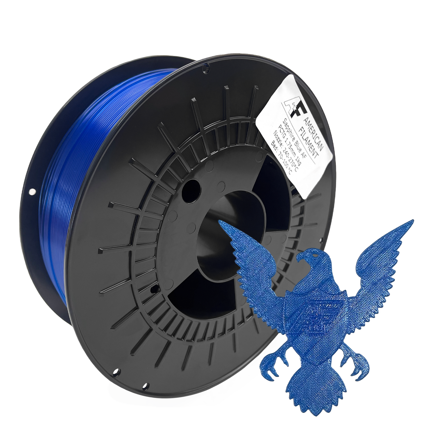 American Filament Transparent Sapphire Blue PCTG Filament (1.75mm, 1kg)