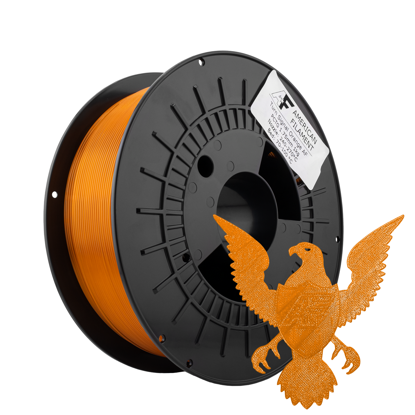 American Filament - Tough Professional PCTG Filament | Transparent Turn Signal Orange, 1.75mm (1kg)