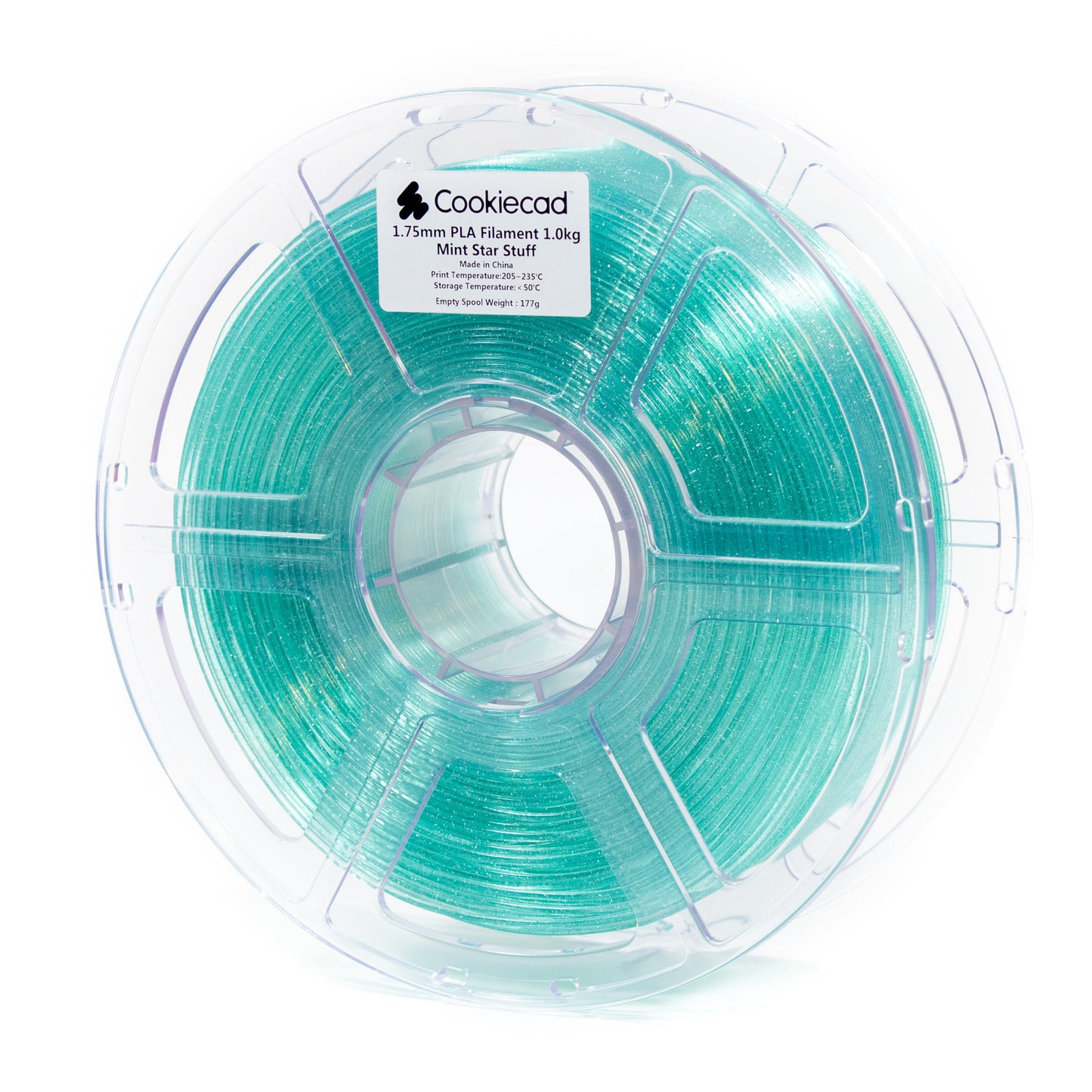 Cookiecad - Mint Star Stuff Translucent Glitter PLA Filament (1.75mm, 1kg)