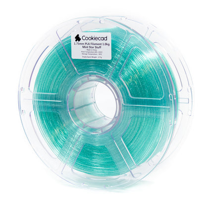 Cookiecad - Mint Star Stuff Translucent Glitter PLA Filament (1.75mm, 1kg)
