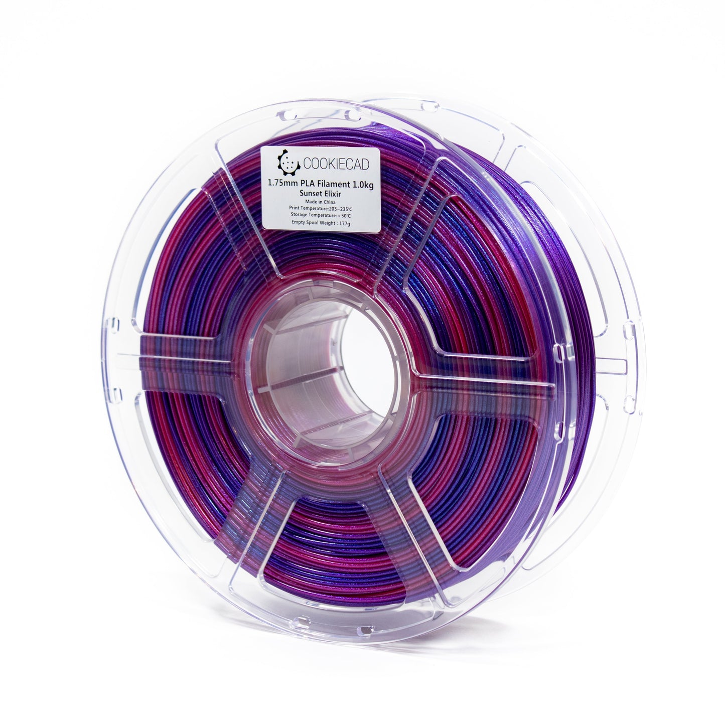 Cookiecad - Sunset Elixir Tri-Color Gradient (blue → purple → magenta) PLA Filament 1.75mm, 1kg