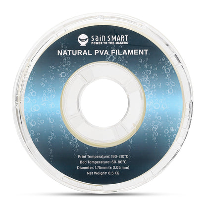 SainSmart - Premium Natural PVA Dissolvable Filament | 1.75mm Water Soluble Support, 0.5kg (1.1 lbs)