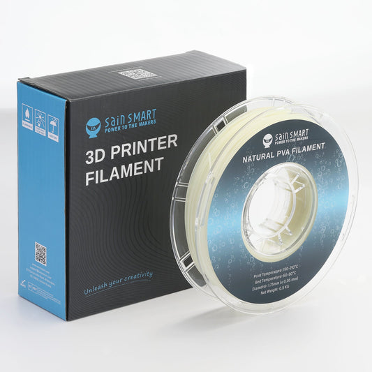 SainSmart - Premium Natural PVA Dissolvable Filament | 1.75mm Water Soluble Support, 0.5kg (1.1 lbs)