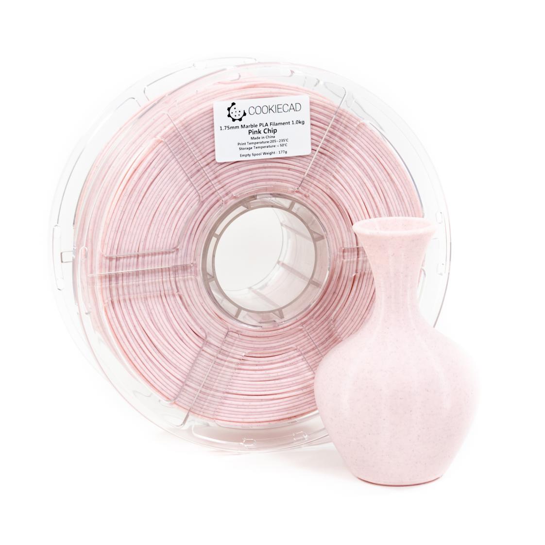 Cookiecad - Pink Chip Marble Textured PLA Filament (1.75mm, 1kg)