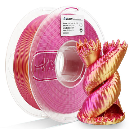 Amolen - PLA Silk Dual Color Filament 1.75mm, 1KG/2.2LB