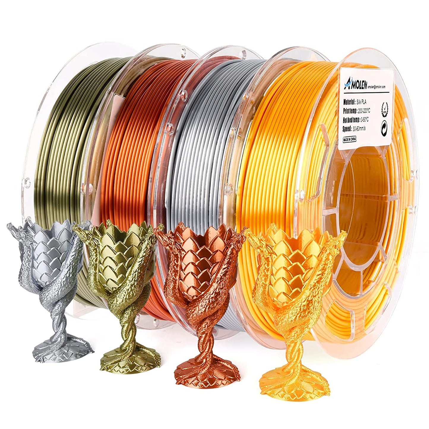 Amolen - PLA Silk Basic Variety Pack (4x200g) - 1.75MM