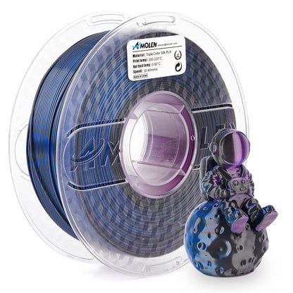 Amolen - PLA Silk Triple Color 1.75mm, 1KG/2.2LB