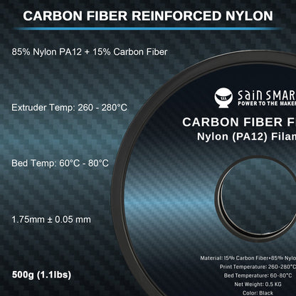 SanSmart - PA12 Carbon Fiber Filament 1.75mm High Strength