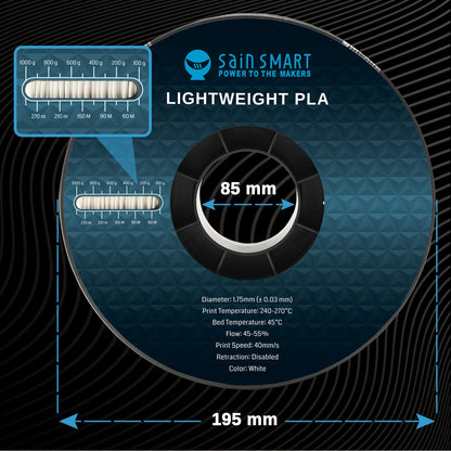 SainSmart - LightWeight PLA Filament - 1.75mm 1KG for RC Planes & Drones