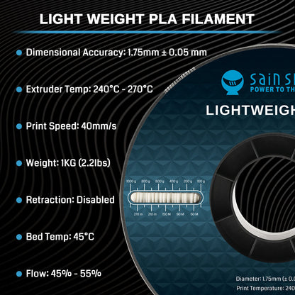 SainSmart - LightWeight PLA Filament - 1.75mm 1KG for RC Planes & Drones