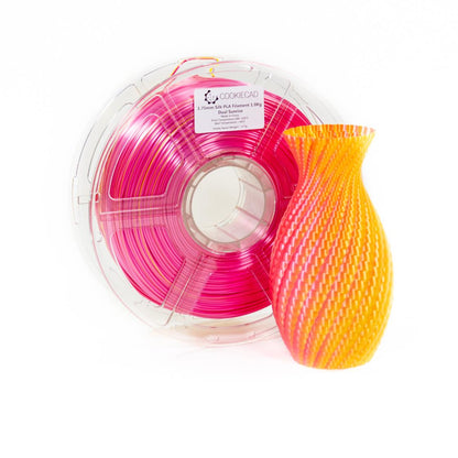 Cookiecad - SILK Dual Sunrise PLA Filament (Yellow-Pink) – 1.75mm (1kg)