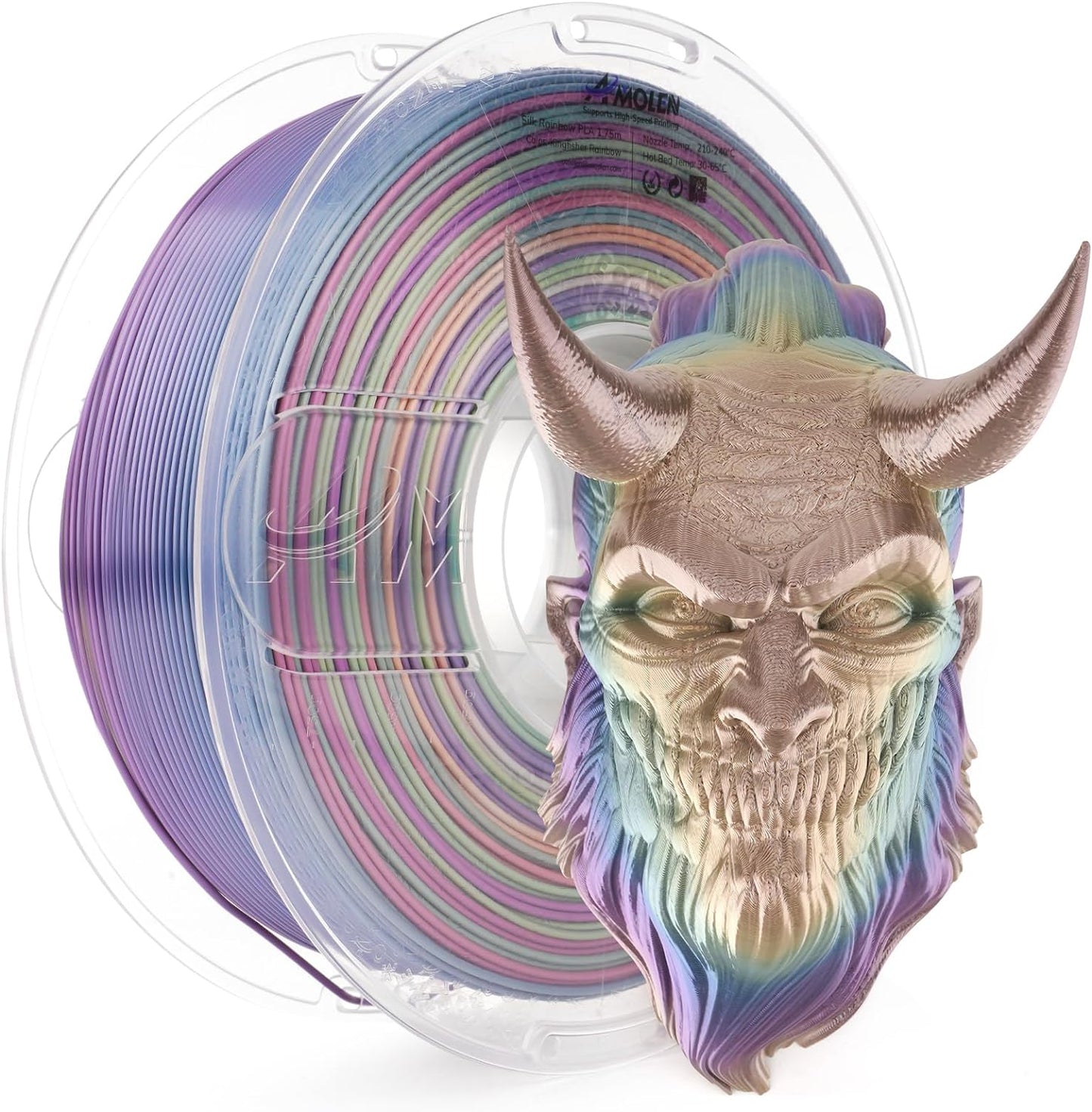 Amolen - PLA Silk Rainbow 1.75mm, 1KG/2.2LB