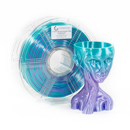 Cookiecad - SILK Mermaid Tri-Color Gradient PLA Filament (1.75mm, 1kg)